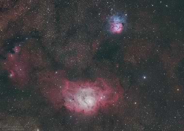 Lagoon and Trifid nebula