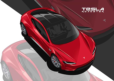 Tesla Roadster red