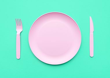 Empty pink plate