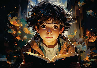 child reading a book