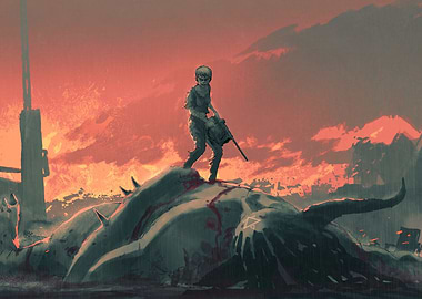 woman killed giant demon