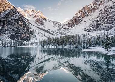 Snowing in mountains