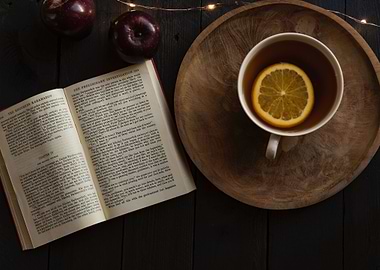 reading while tea