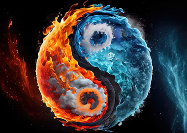 Fire and ice Yin Yang
