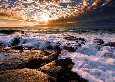 Ocean sunset landscape