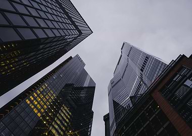 Town a Tall Glass Building