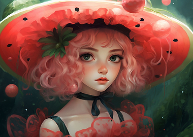 Girl in Watermelon Hat