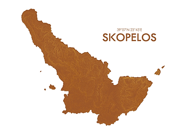 Topographic map skopelos