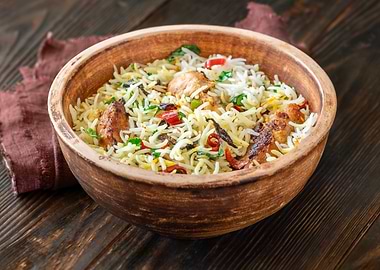 Bowl of biryani