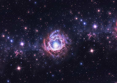 Glowing spiral galaxy