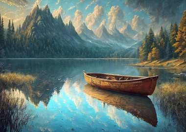 Boat at Lake in Forest