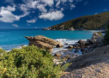 The coast of Euboea island