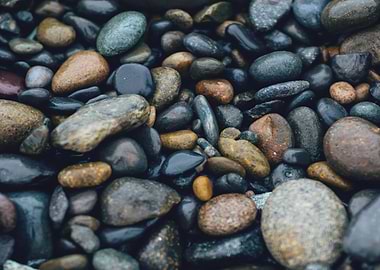 Ocean Wet Pebbles