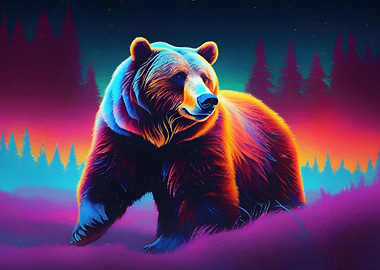 Vaporwave bear