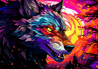 Colorful Wolf