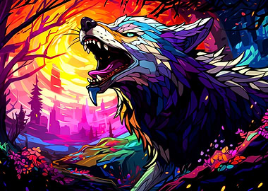 Colorful Wolf