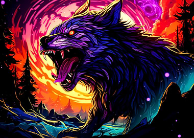 Colorful Wolf