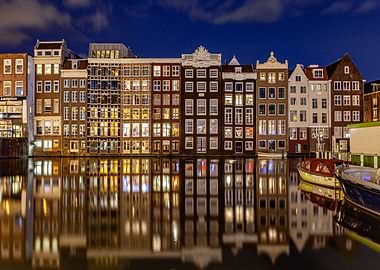 Netherlands Night Canal