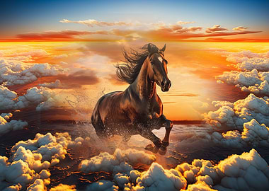 Magestic Horse and Clouds