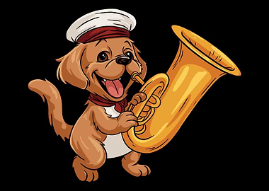Marching Band Tuba Dog