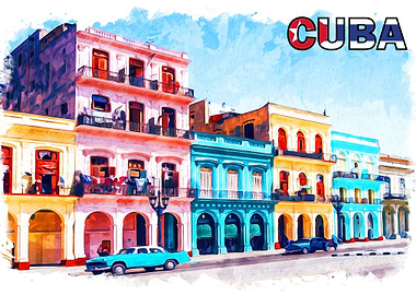 Havanna City Cuba painted