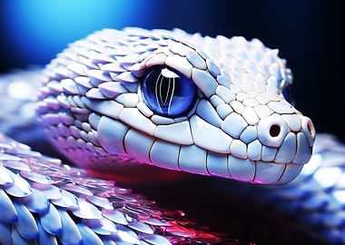 White Snake with blue eyes