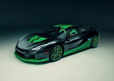 car rimac nevera green