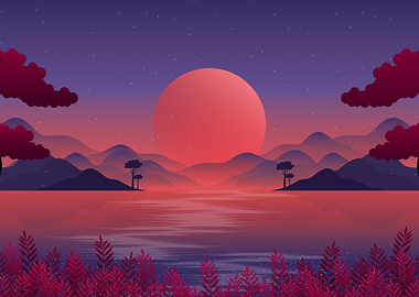 Mountain Night Scene