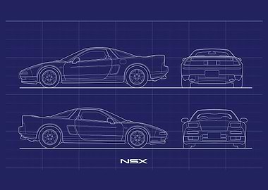Honda NSX blueprint