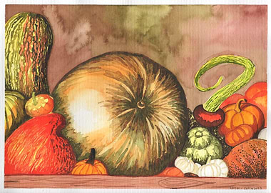 watercolor pumpkins