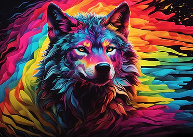 Wolf abstract graphic