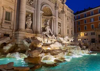 Trevi Fountain At Night