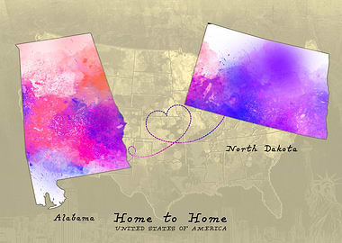 Alabama to North Dakota