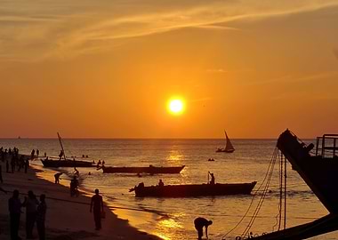 Sunset on a Zanibar beach