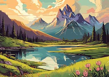 Retro Mountain Vintage