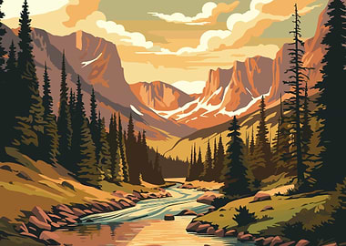 Retro Mountain Vintage