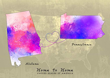 Alabama to Pennsylvania