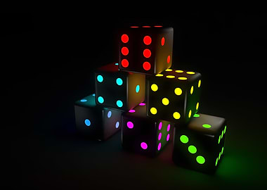 Dices With Futuristic Neon