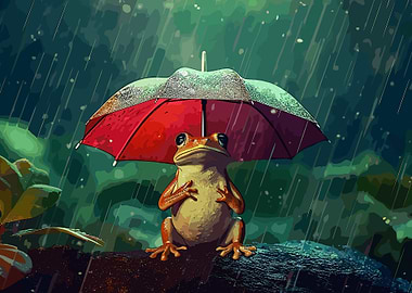 Happy Frog Rain Cute