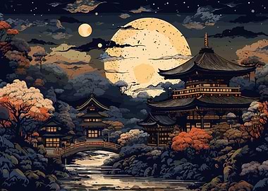 Moon Japanese Landscape