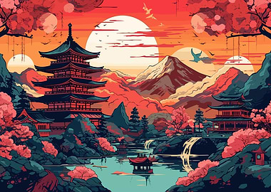 Cherry Blossom Japan Art