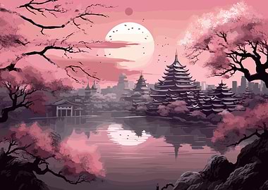 Cherry Blossom Japan Art