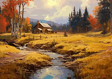 Vintage Fall Landscape