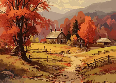 Vintage Fall Landscape