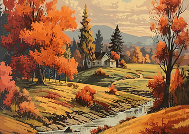 Vintage Fall Landscape