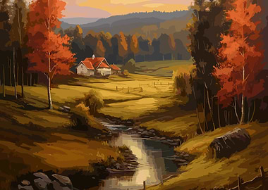 Vintage Fall Landscape