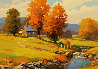 Vintage Fall Landscape