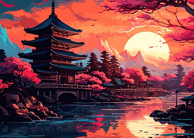 Japan Beautiful Sunset