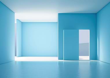 Minimalism Empty Blue Room