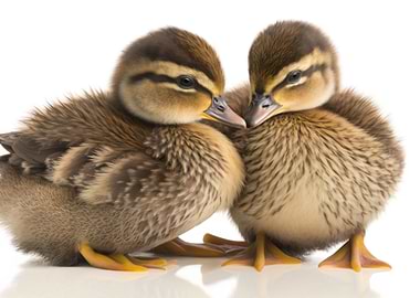 Two ducks bay cubs
